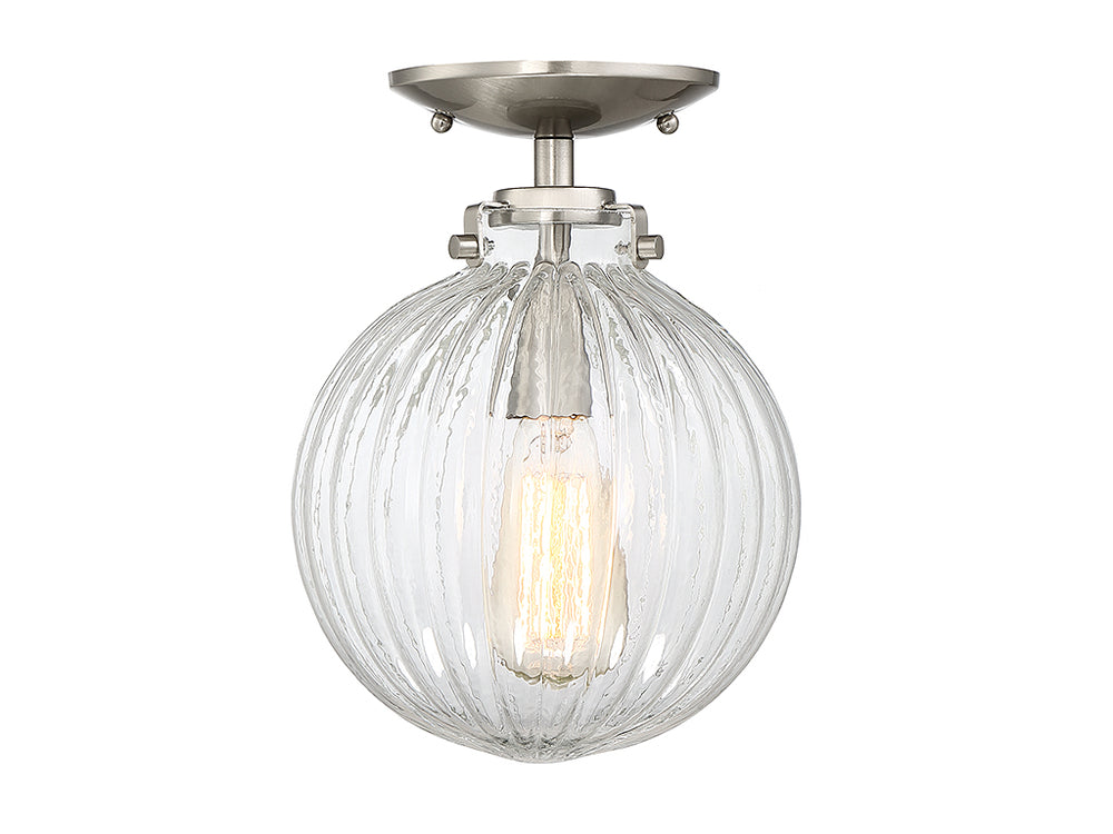 Meridian - One Light Semi-Flush Mount - Msemi - Brushed Nickel- Union Lighting Luminaires Decor