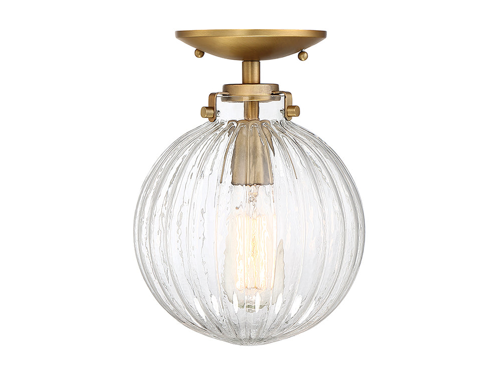 Meridian - One Light Semi-Flush Mount - Msemi - Natural Brass- Union Lighting Luminaires Decor