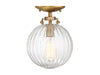 Meridian - One Light Semi-Flush Mount - Msemi - Natural Brass- Union Lighting Luminaires Decor
