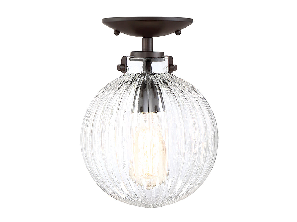 Meridian - One Light Semi-Flush Mount - Msemi - Oil Rubbed Bronze- Union Lighting Luminaires Decor
