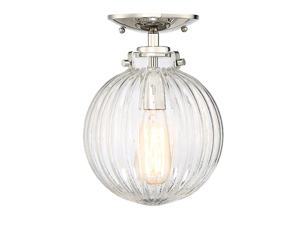 Meridian - One Light Semi-Flush Mount - Msemi - Polished Nickel- Union Lighting Luminaires Decor