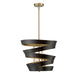 Meridian - Four Light Pendant - Mpend - Matte Black with Gold- Union Lighting Luminaires Decor