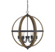 Meridian - Six Light Pendant - Mpend - Wood with Black- Union Lighting Luminaires Decor