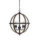 Meridian - Five Light Chandelier - Mchan - Wood with Black- Union Lighting Luminaires Decor