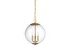 Meridian - Three Light Pendant - Mpend - Natural Brass- Union Lighting Luminaires Decor
