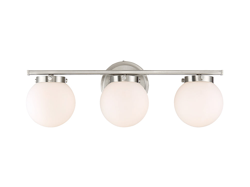 Meridian - Three Light Bathroom Vanity Light - Mbath - Brushed Nickel- Union Lighting Luminaires Decor
