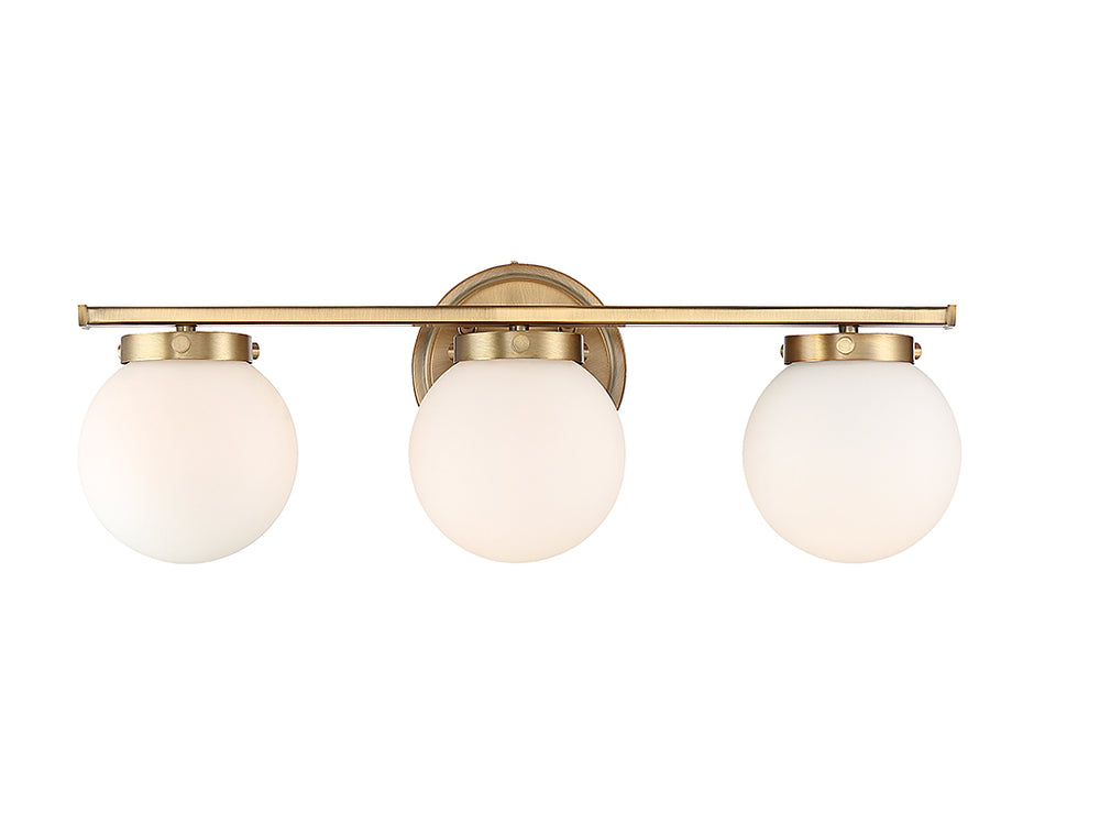 Meridian - Three Light Bathroom Vanity Light - Mbath - Natural Brass- Union Lighting Luminaires Decor