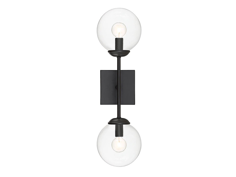 Meridian - Two Light Wall Sconce - Mscon - Black- Union Lighting Luminaires Decor