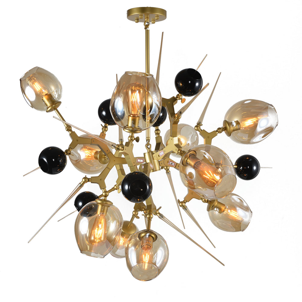Bethel International Canada - Ten Light Chandelier - Gold- Union Lighting Luminaires Decor