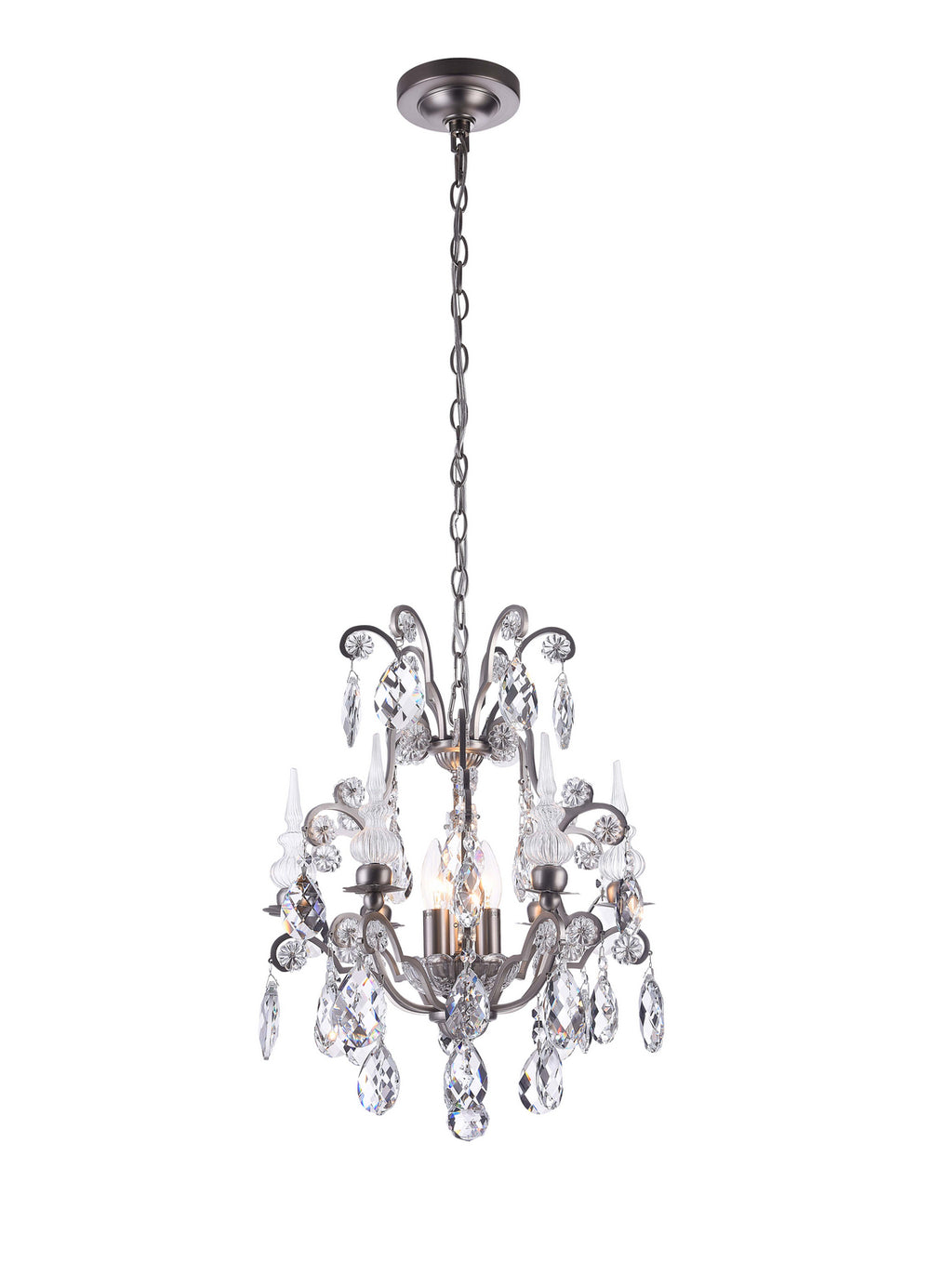Bethel International Canada - Three Light Chandelier - Pewter- Union Lighting Luminaires Decor