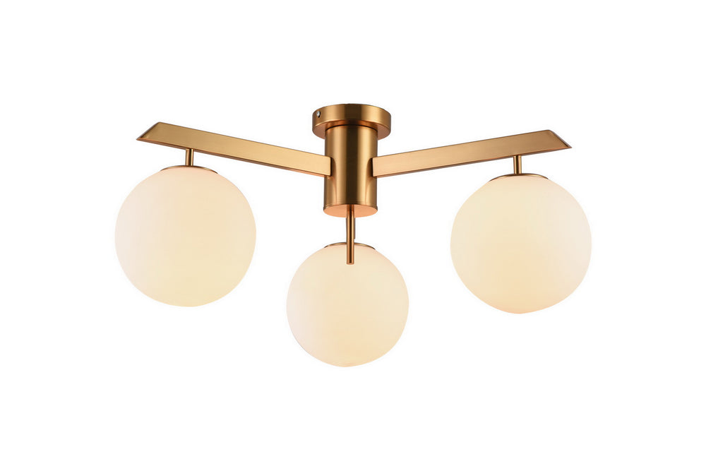 Bethel International Canada - Three Light Flush Mount - Gold- Union Lighting Luminaires Decor