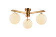 Bethel International Canada - Three Light Flush Mount - Gold- Union Lighting Luminaires Decor
