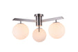 Bethel International Canada - Three Light Flush Mount - Shiny Nickel- Union Lighting Luminaires Decor