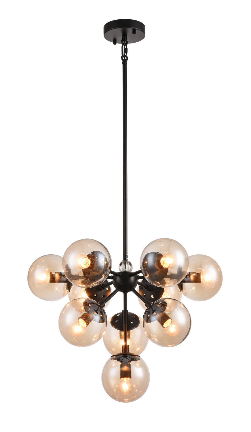 Bethel International Canada - Ten Light Chandelier - Matte Black- Union Lighting Luminaires Decor