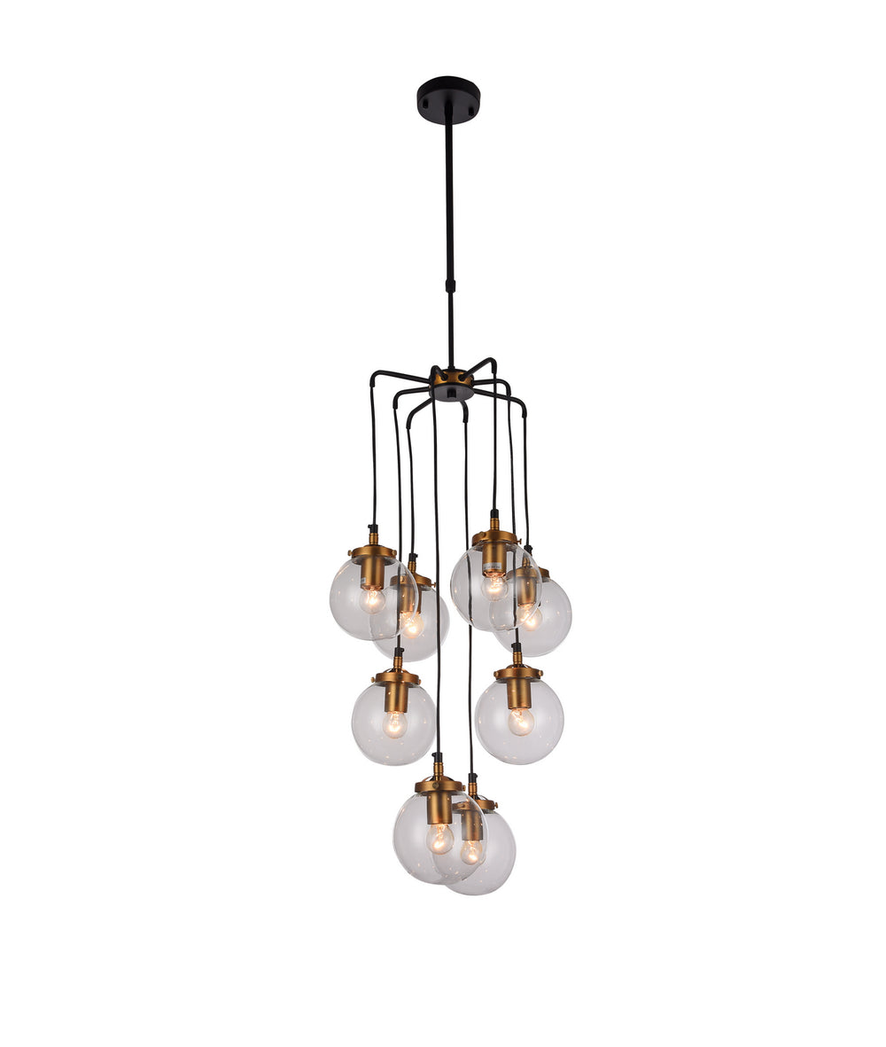 Bethel International Canada - Eight Light Chandelier - Black- Union Lighting Luminaires Decor