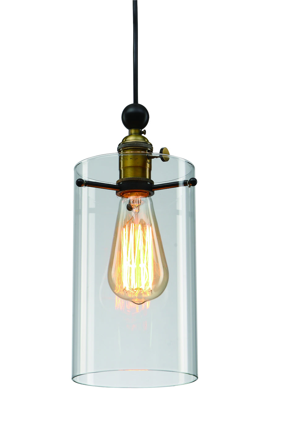 Bethel International Canada - One Light Pendant - Black & Brass- Union Lighting Luminaires Decor