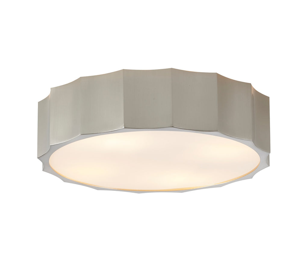 Bethel International Canada - Four Light Flush Mount - Shiny Nickel- Union Lighting Luminaires Decor