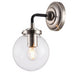 Bethel International Canada - One Light Wall Sconce - Polished Nickel & Black- Union Lighting Luminaires Decor