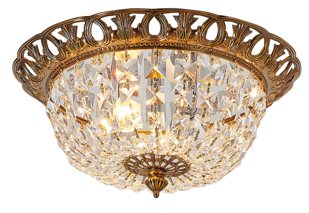 Bethel International Canada - Two Light Flush Mount - Antique Gold- Union Lighting Luminaires Decor