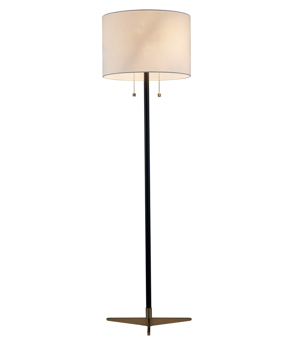 Bethel International Canada - Two Light Floor Lamp - Antique Brass & Black- Union Lighting Luminaires Decor