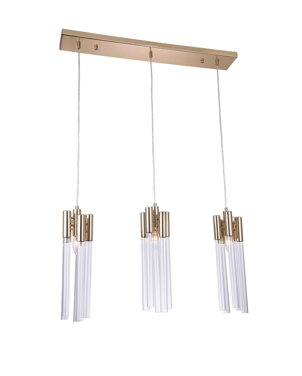 Bethel International Canada - Three Light Chandelier - Gold- Union Lighting Luminaires Decor