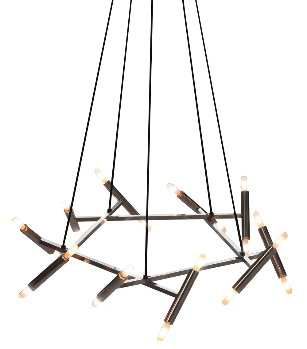 Bethel International Canada - 20 Light Chandelier - Shiny Nickel- Union Lighting Luminaires Decor