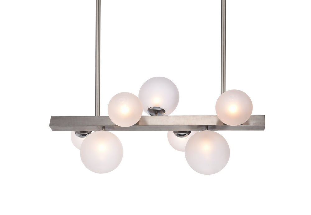 Bethel International Canada - Seven Light Chandelier - Shiny Nickel- Union Lighting Luminaires Decor