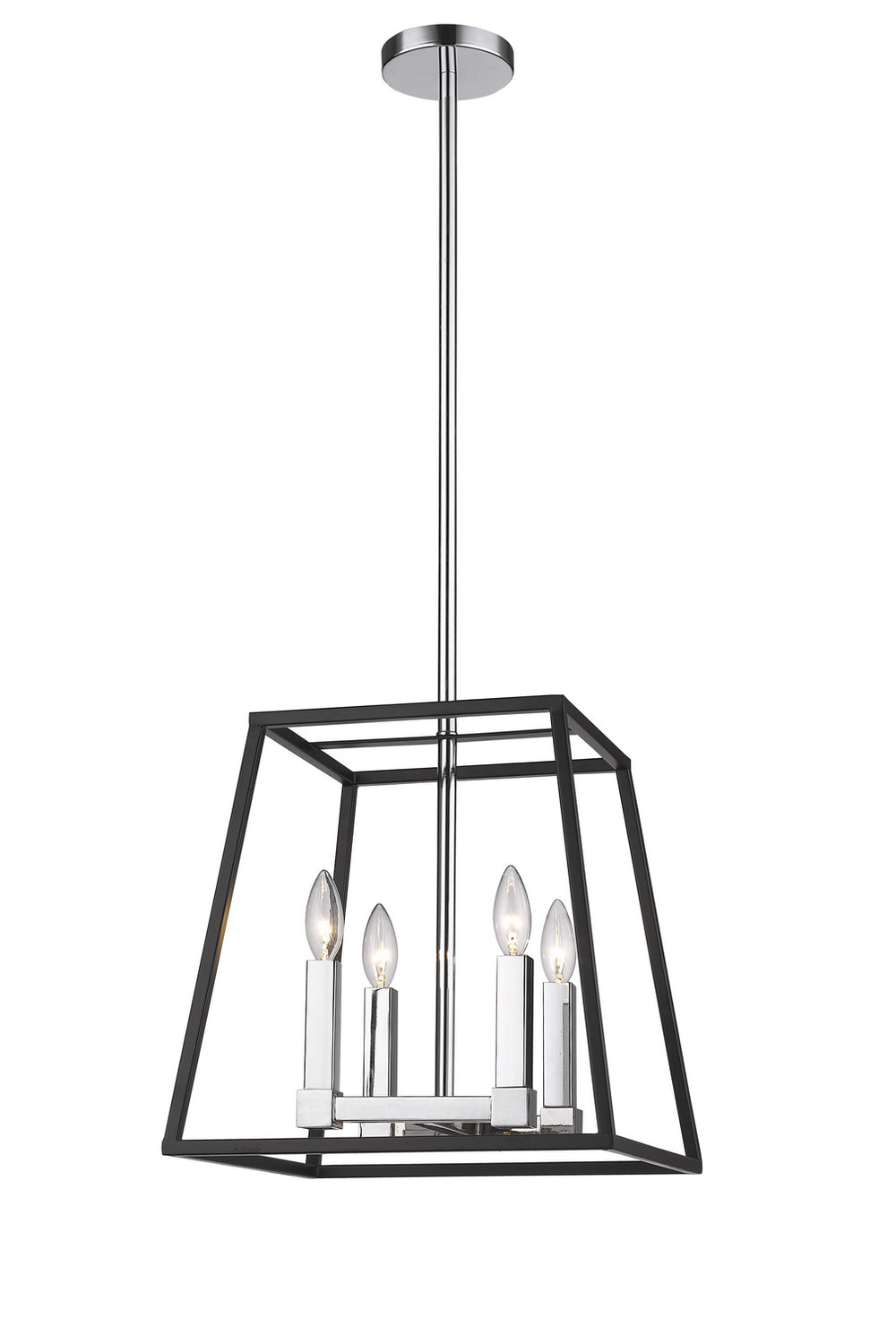 Bethel International Canada - Four Light Chandelier - Black & Matte Black- Union Lighting Luminaires Decor
