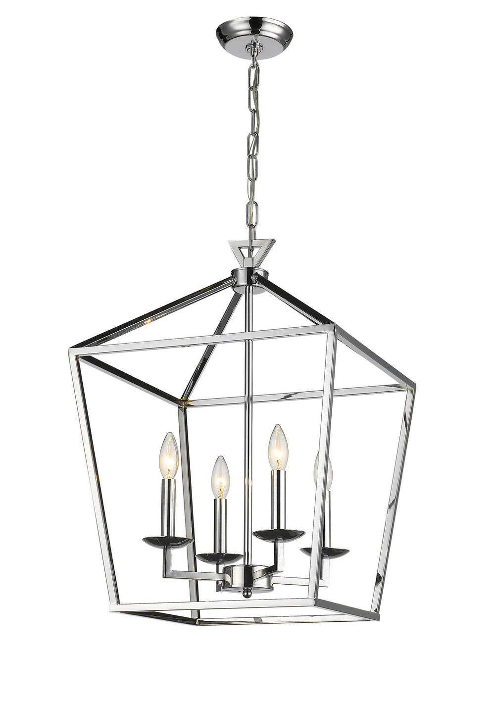 Bethel International Canada - Four Light Chandelier - Shiny Nickel- Union Lighting Luminaires Decor