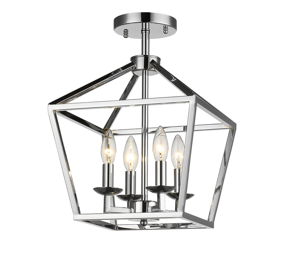 Bethel International Canada - Four Light Chandelier - Shiny Nickel- Union Lighting Luminaires Decor