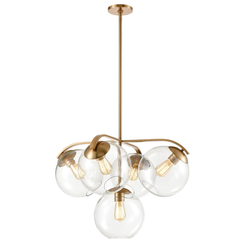 ELK Home - Five Light Chandelier - Collective - Satin Brass- Union Lighting Luminaires Decor