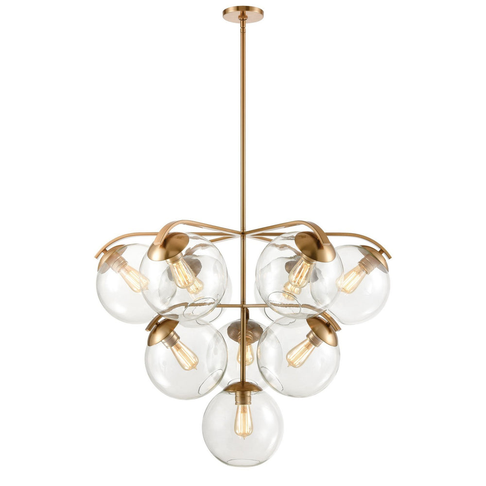 ELK Home - Ten Light Chandelier - Collective - Satin Brass- Union Lighting Luminaires Decor