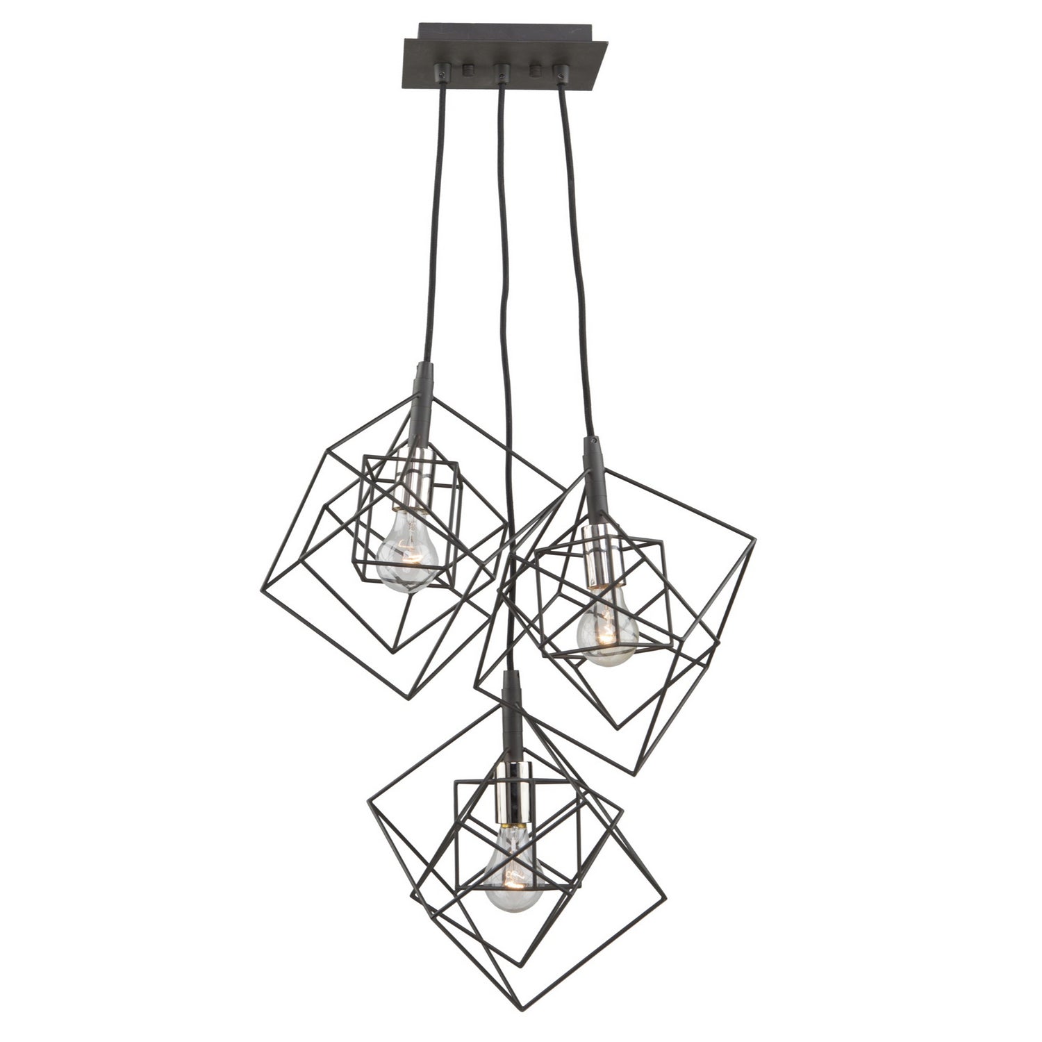 Artcraft Canada - Three Light Chandelier - Artistry - Matte Black & Polished Nickel- Union Lighting Luminaires Decor