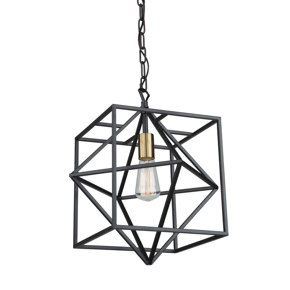 Artcraft Canada - One Light Pendant - Roxton - Matte Black & Harvest Brass- Union Lighting Luminaires Decor