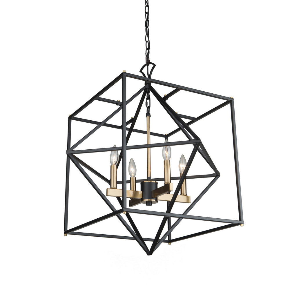 Artcraft Canada - Four Light Chandelier - Roxton - Matte Black & Harvest Brass- Union Lighting Luminaires Decor