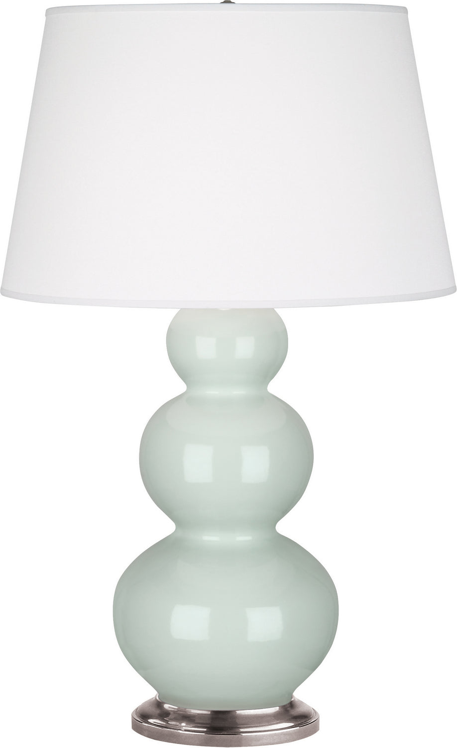 Robert Abbey - One Light Table Lamp - Triple Gourd - Celadon Glazed Ceramic w/Antique Silver- Union Lighting Luminaires Decor