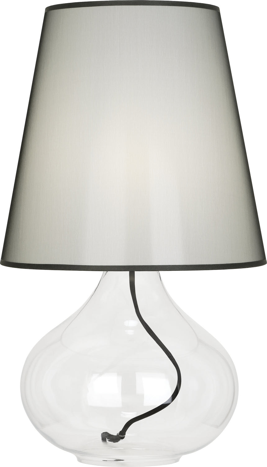 Robert Abbey - One Light Table Lamp - June - Clear Glass Body w/Black Fabric Wrapped Cord- Union Lighting Luminaires Decor