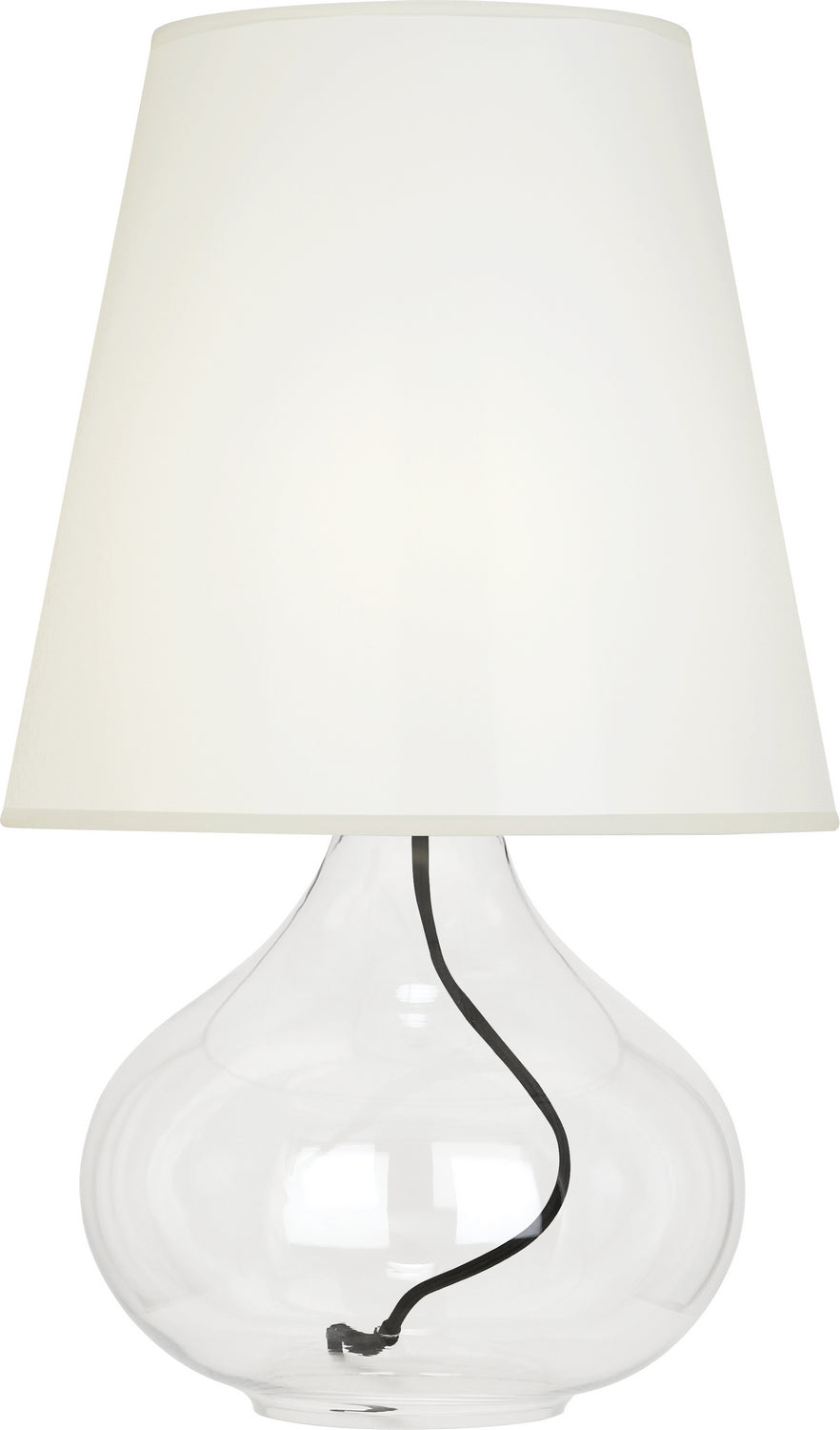 Robert Abbey - One Light Table Lamp - June - Clear Glass Body w/Black Fabric Wrapped Cord- Union Lighting Luminaires Decor