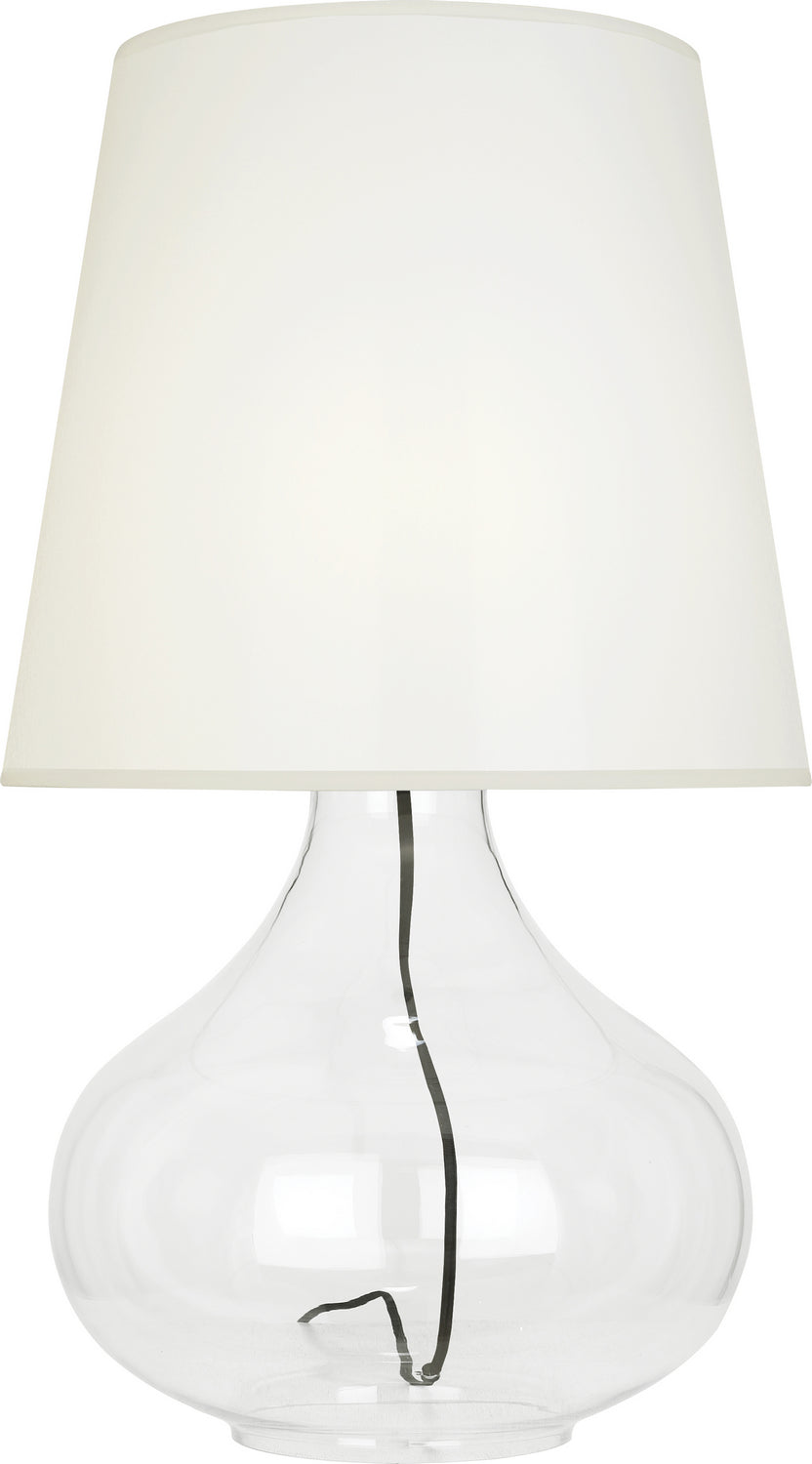 Robert Abbey - One Light Table Lamp - June - Clear Glass Body w/Black Fabric Wrapped Cord- Union Lighting Luminaires Decor