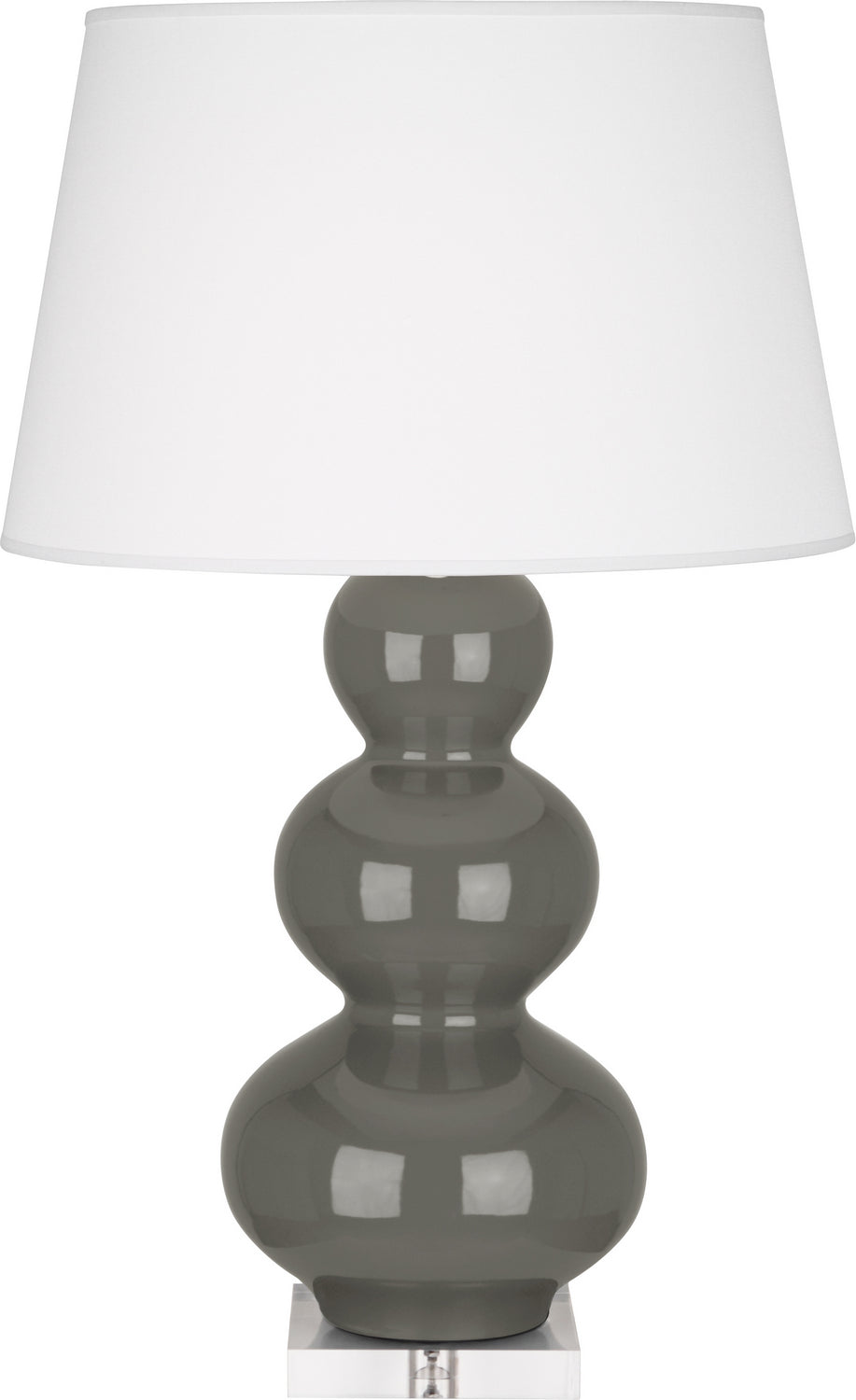 Robert Abbey - One Light Table Lamp - Triple Gourd - Ash Glazed Ceramic w/Lucite Base- Union Lighting Luminaires Decor