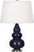 Robert Abbey - One Light Accent Lamp - Small Triple Gourd - Midnight Blue Glazed Ceramic w/Antique Silver- Union Lighting Luminaires Decor