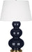 Robert Abbey - One Light Table Lamp - Triple Gourd - Midnight Blue Glazed Ceramic w/Antique Brass- Union Lighting Luminaires Decor