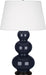 Robert Abbey - One Light Table Lamp - Triple Gourd - Midnight Blue Glazed Ceramic w/Deep Patina Bronze- Union Lighting Luminaires Decor