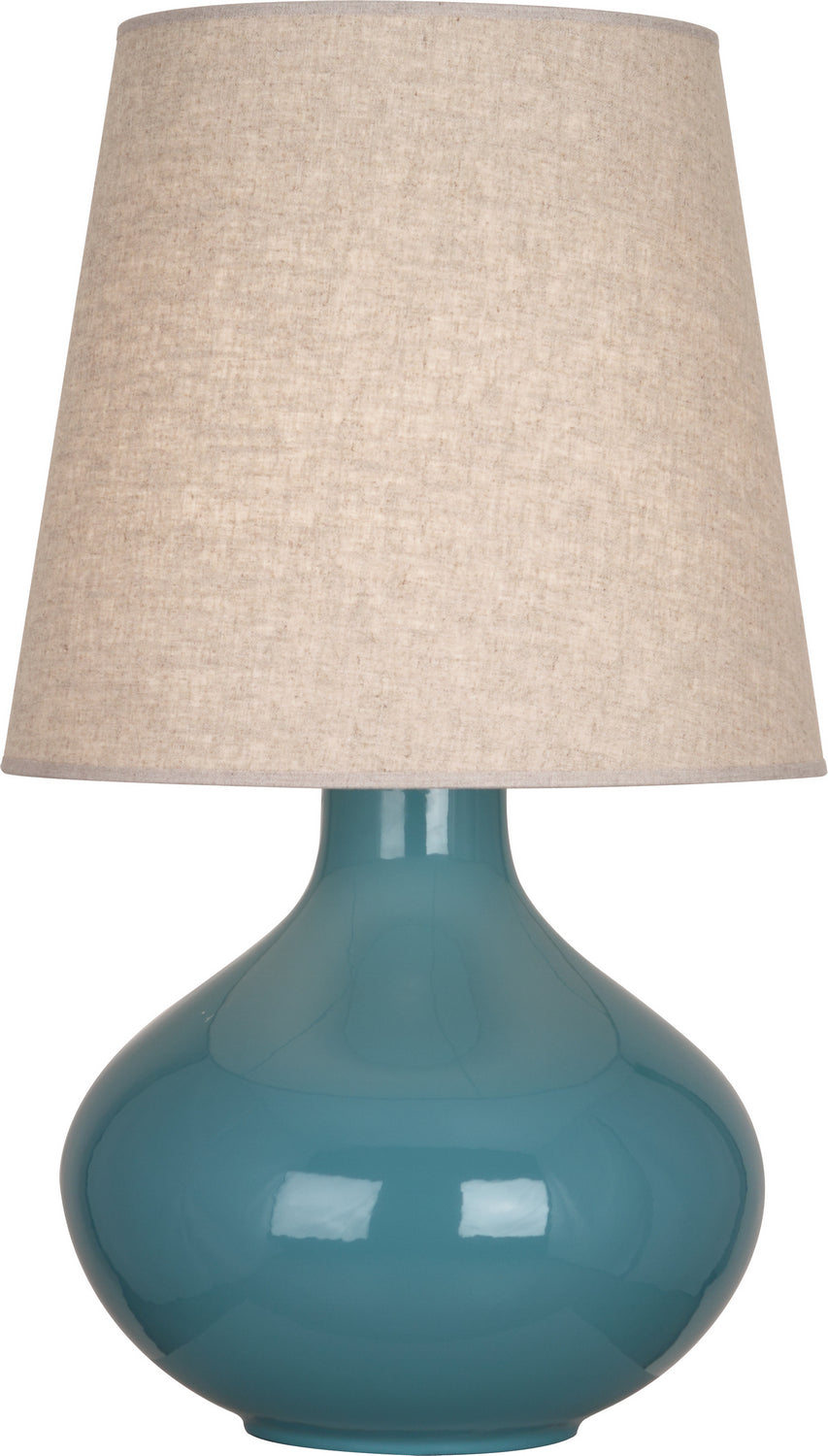 Robert Abbey - One Light Table Lamp - June - Steel Blue Glazed Ceramic- Union Lighting Luminaires Decor