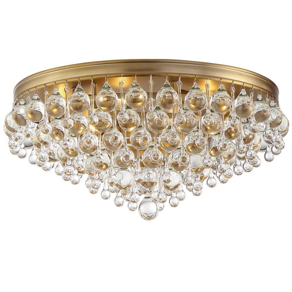Crystorama - Six Light Flush Mount - Calypso - Vibrant Gold- Union Lighting Luminaires Decor