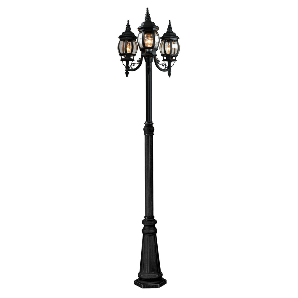 Artcraft Quebec - Three Light Outdoor Post Mount - Classico - Black- Union Lighting Luminaires Decor