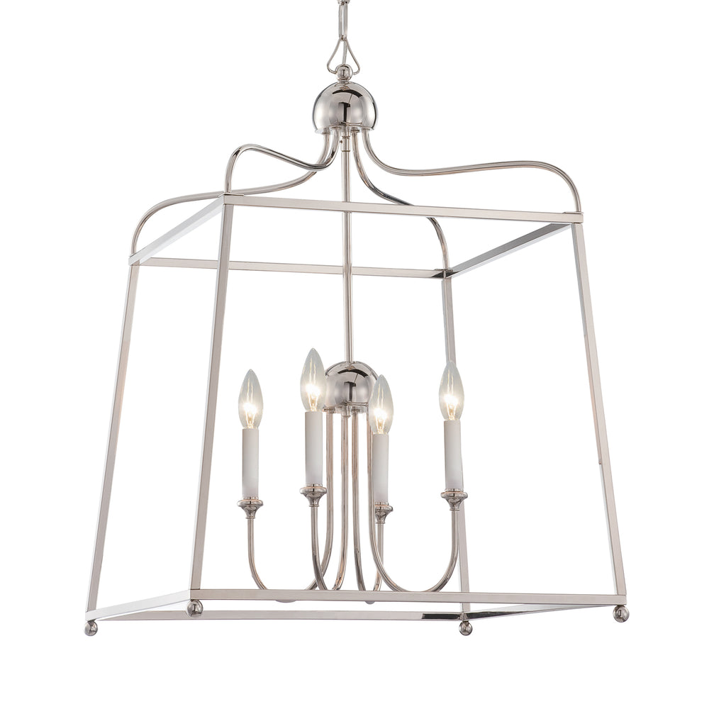 Crystorama - Four Light Chandelier - Sylvan - Polished Nickel- Union Lighting Luminaires Decor