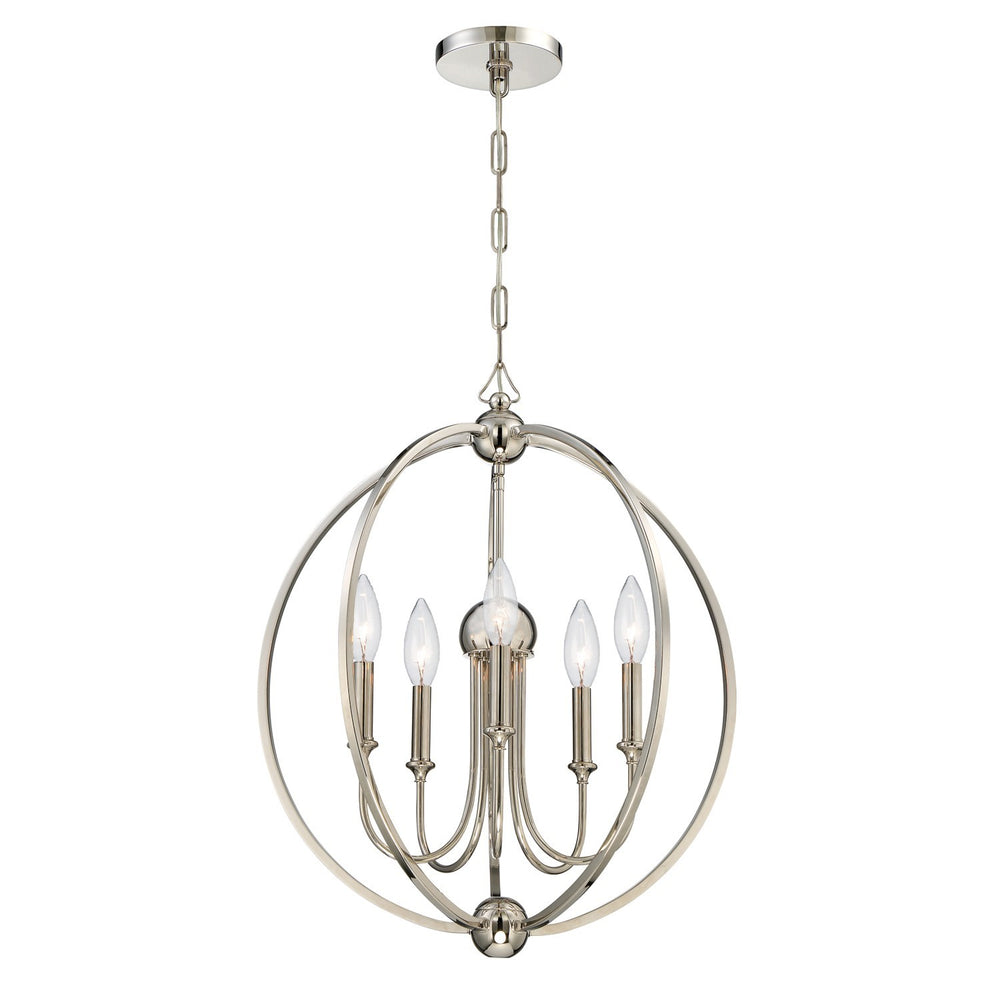 Crystorama - Five Light Chandelier - Sylvan - Polished Nickel- Union Lighting Luminaires Decor