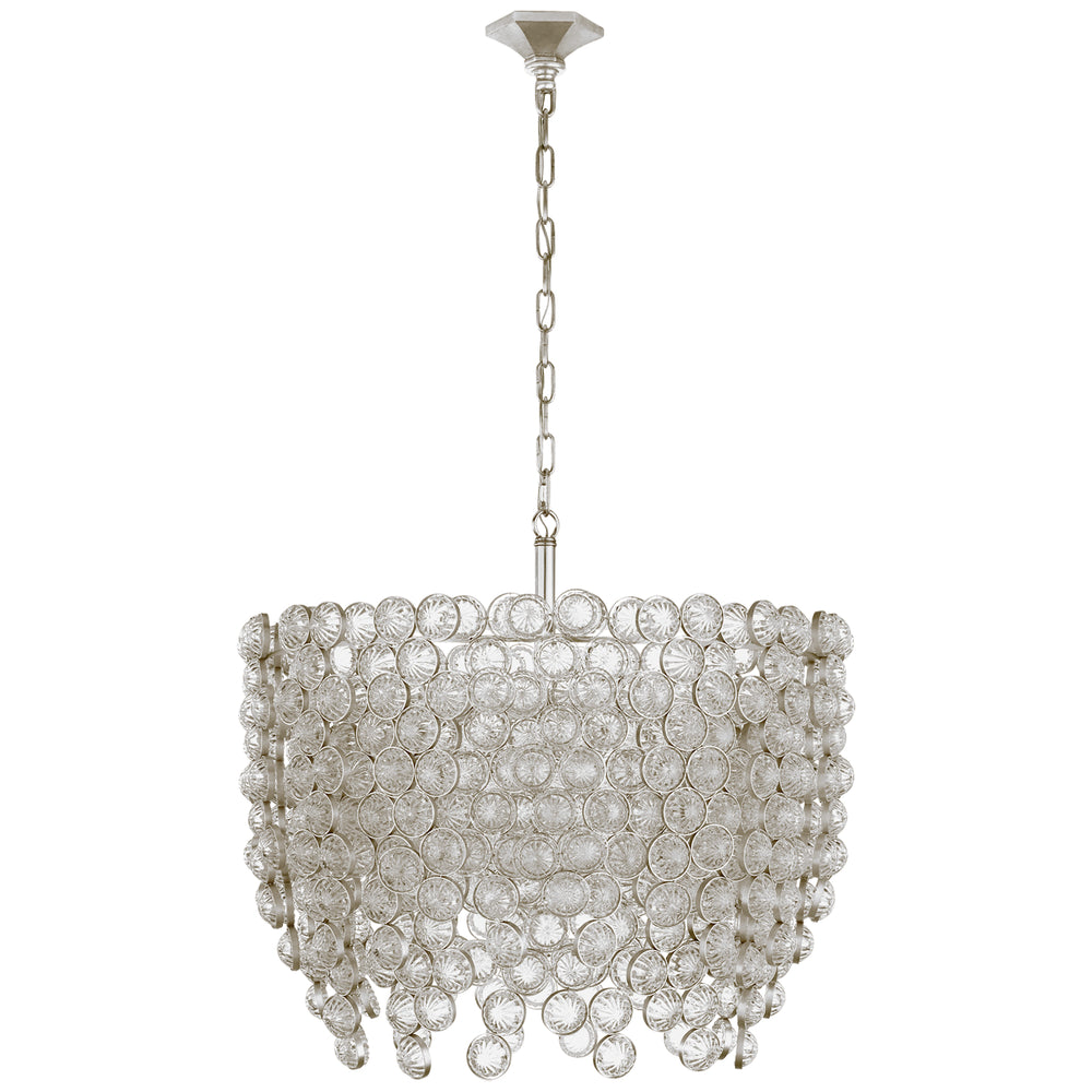 Visual Comfort Signature Canada - Eight Light Chandelier - Milazzo - Burnished Silver Leaf and Crystal- Union Lighting Luminaires Decor