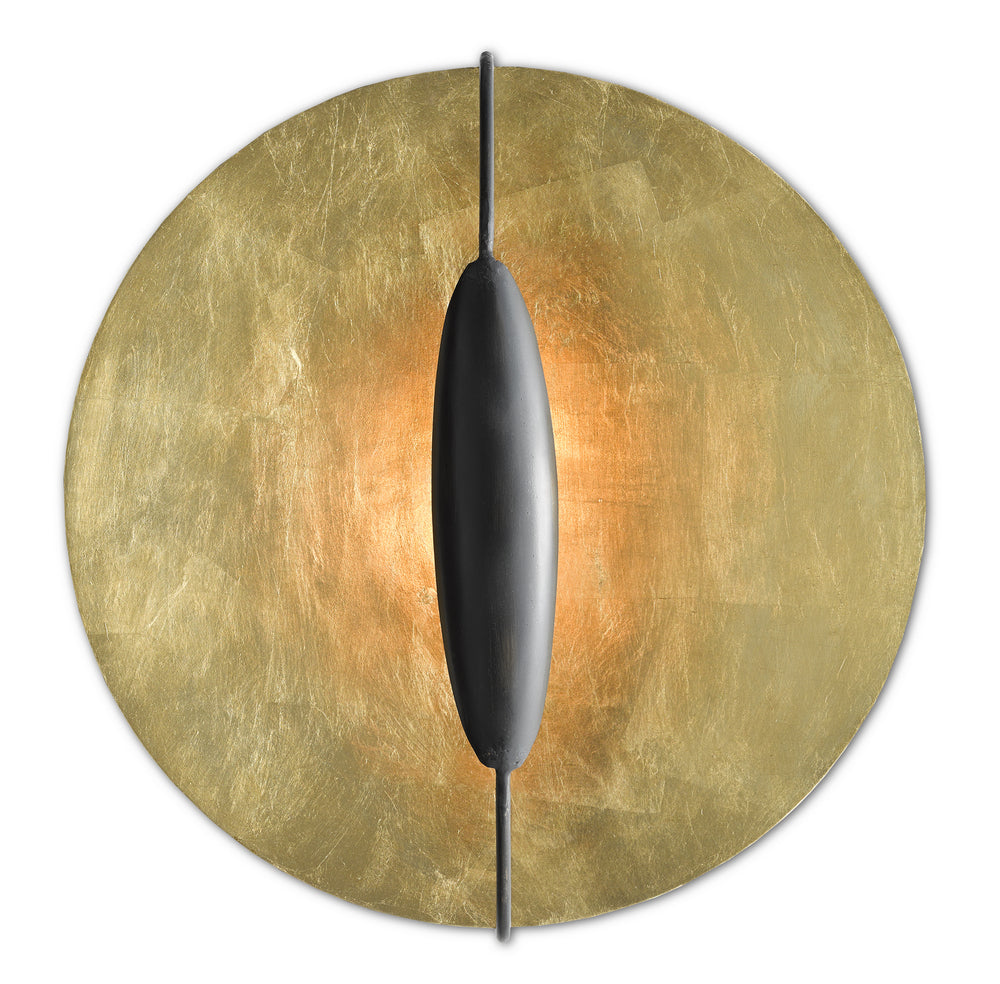 Currey and Company - One Light Wall Sconce - Pinders Collection - Contemporary Gold Leaf/Painted Contemporary Gold/French Black- Union Lighting Luminaires Decor